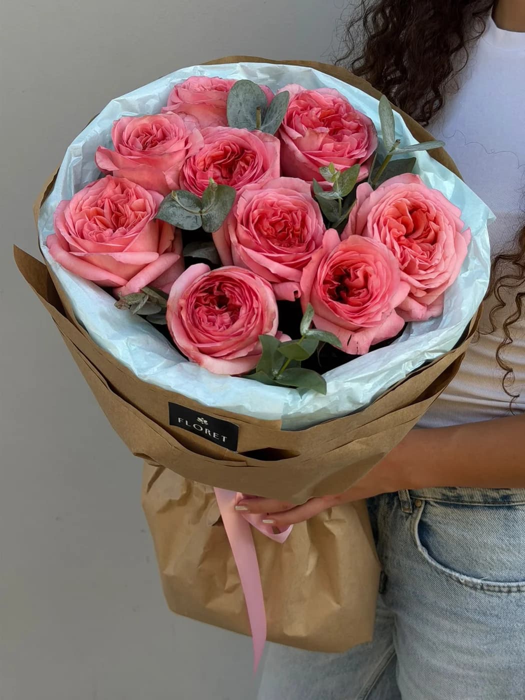 Моно букет из роз Pink Expression