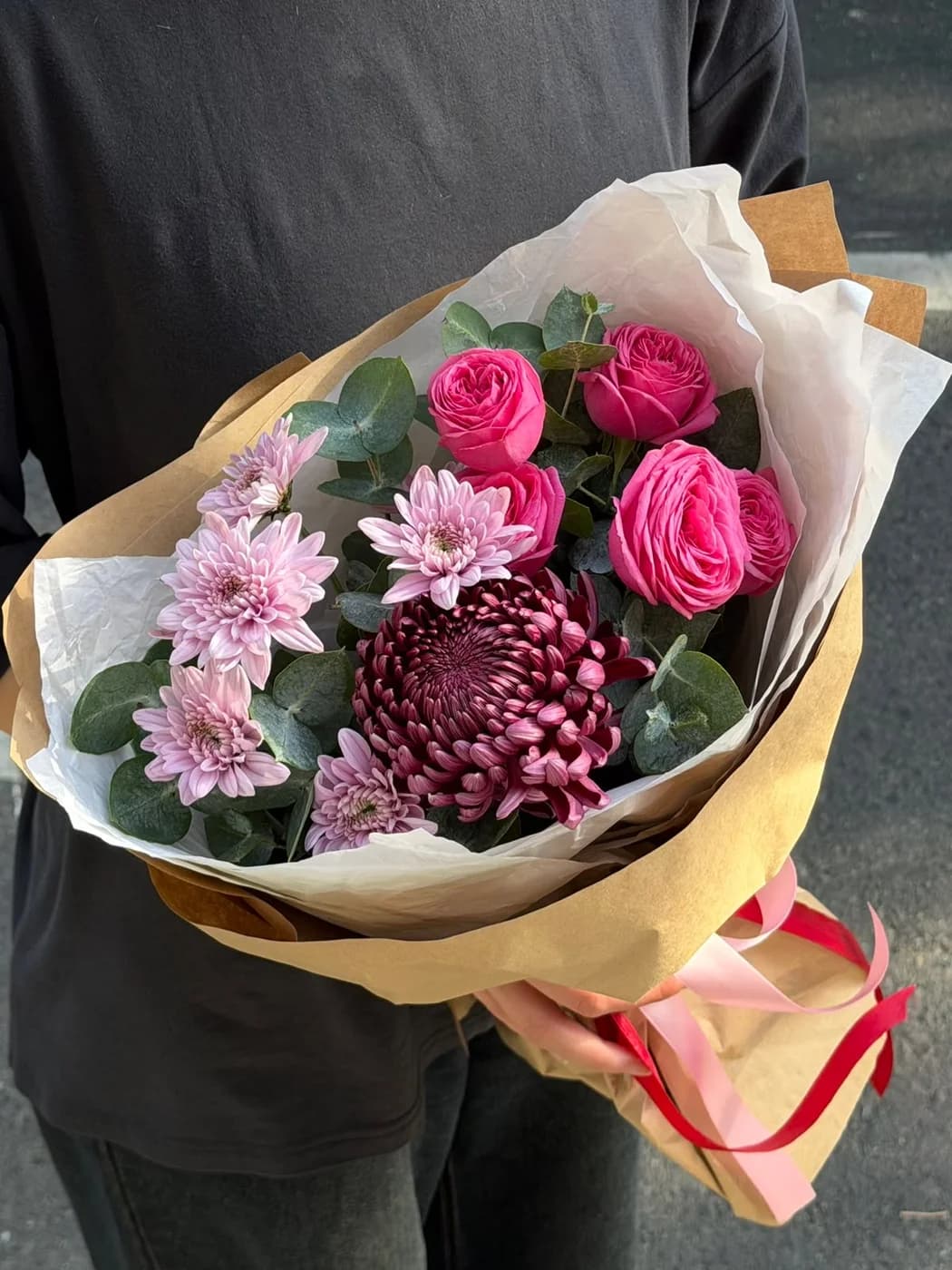 Микс-букет из Chrysanthemum Bigoudi, Giselle Pink и Lady Pink